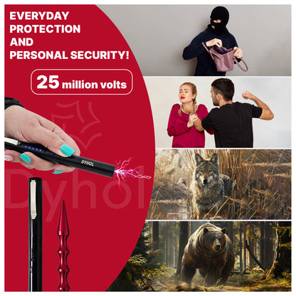 DYHOL Mini Stun Flashlight & Aluminum Safety Stick Combo – USB Rechargeable Stun Device with Battery Indicator, Compact Emergency Glass Breaker & Everyday Personal Safety Accessory